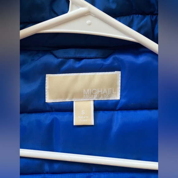 Michael Michael Kors Cobalt Royal Blue Quilted Full Zip Up Vest Sz Small Pockets - Picture 3 of 4